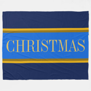 Couverture Polaire Festive Deux Tons Bleu NOËL Stripes De Course
