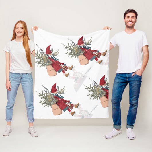 Couverture Polaire Festive Gnome Christmas Fleece Blanket – Cozy (En situation)