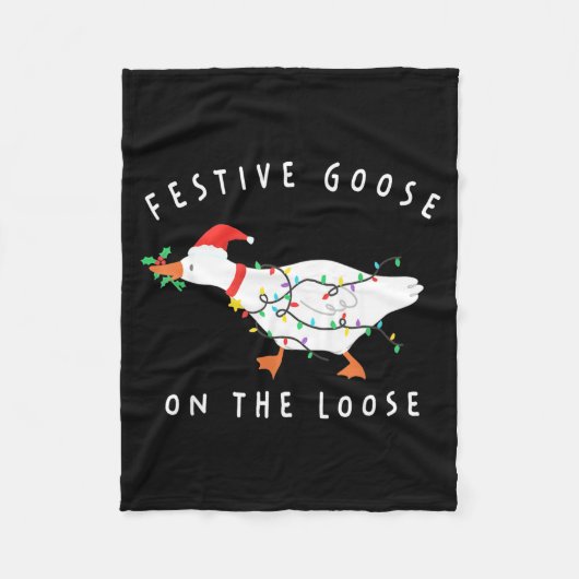Couverture Polaire Festive Goose On The Loose Funny Silly Goose Retro (Devant)