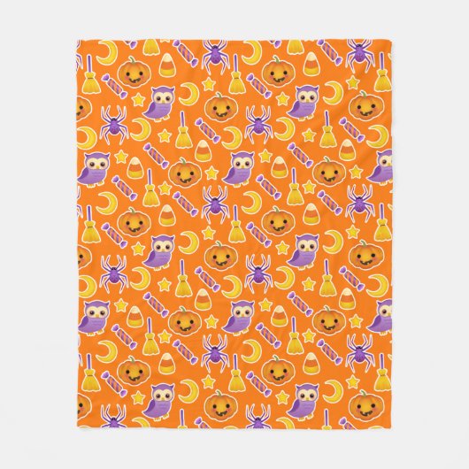 Couverture Polaire Festive Halloween Orange Motif Design (Devant)