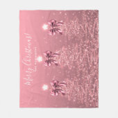 Couverture Polaire Festive Holiday Blush Pink Christmas Trees Bows (Devant)