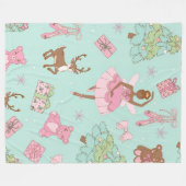 Couverture Polaire Festive Holiday Pastel Black Ballerina Teddy Bears (Devant (Horizontal))