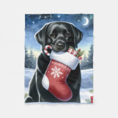Couverture Polaire Festive Labrador Retriever Amoureux des chiens Noë (Devant)
