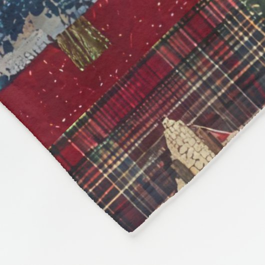 Couverture Polaire Festive Patchwork Christmas Tree Pattern (4) (Coin)