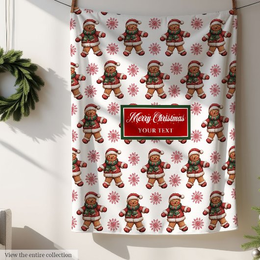 Couverture Polaire Festive Red Green Blanket cadeau avec votre nom 🎁