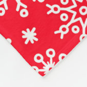 Couverture Polaire Festive Red Snowflake Monogramme Noël (Coin)