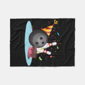Couverture Polaire Fête d'anniversaire de bowling Bowling Party Joyeu (Devant (Horizontal))