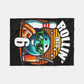 Couverture Polaire Fête d'anniversaire de bowling pour les 6 ans (Devant (Horizontal))