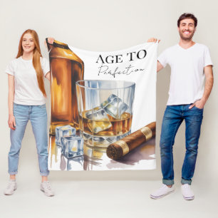 Couverture Polaire Fête d'anniversaire des hommes au whisky et aux ci