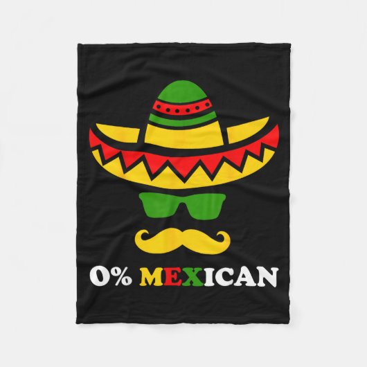 Couverture Polaire Fête de Cinco de Mayo drôle à zéro pour cent mexic (Devant)
