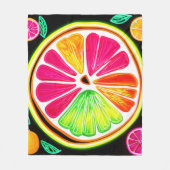 Couverture Polaire Fête de fruits de citron néon (Devant)