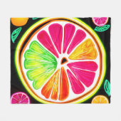 Couverture Polaire Fête de fruits de citron néon (Devant (Horizontal))
