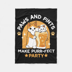 Couverture Polaire Fête de la bière colorée fête du chat - Pâtes et p