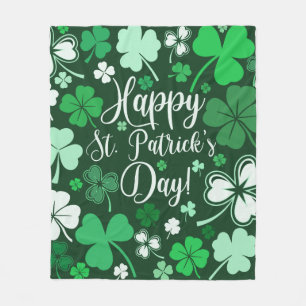 Couverture Polaire Fête de la Saint-Patrick shamrock