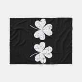 Couverture Polaire Fête de la Saint-Patrick Trèfles Blancs Coffret Sa (Devant (Horizontal))