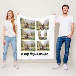 Couverture Polaire Fête de mère de maman 6 Photo collage