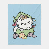 Couverture Polaire Fête de Noël avec Purr-ty Time Cat (Devant)