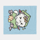 Couverture Polaire Fête de Noël avec Purr-ty Time Cat (Devant (Horizontal))