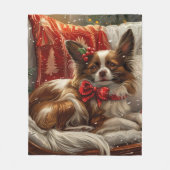 Couverture Polaire Fête de Noël de chien de Papillon (Devant)