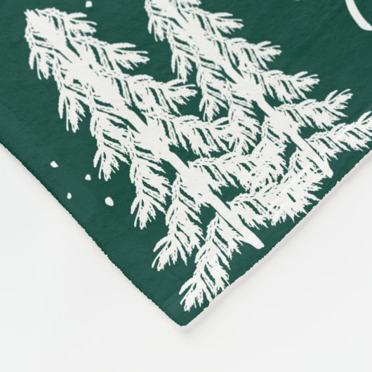 Couverture Polaire Fête de Noël de Pine Green Snowy (Coin)