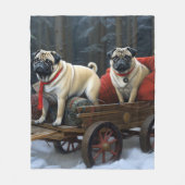 Couverture Polaire Fête de Noël de Pug (Devant)