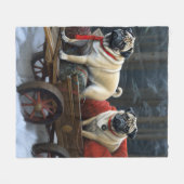 Couverture Polaire Fête de Noël de Pug (Devant (Horizontal))