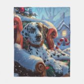 Couverture Polaire Fête de Noël des Chiens de Dalmatie (Devant)
