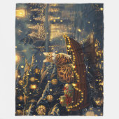 Couverture Polaire Fête de Noël du chat du Bengale Voyage (Devant)
