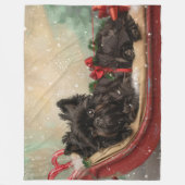 Couverture Polaire Fête de Noël du chien Affenpinscher (Devant)