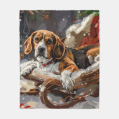 Couverture Polaire Fête de Noël du chien beagle (Devant)