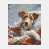 Couverture Polaire Fête de Noël du chien Terrier de la Fête du Fil de (Devant)