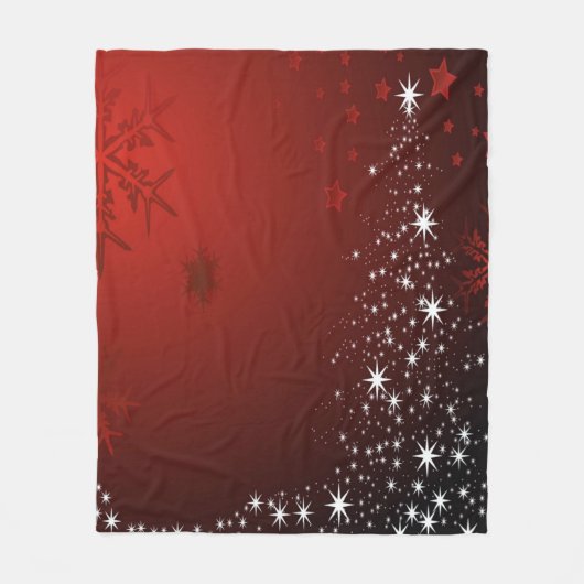 Couverture Polaire Fête de Noël Etoiles blanches Arbre Red Feux de ne (Devant)