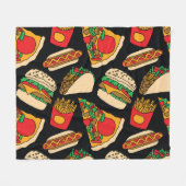 Couverture Polaire Fête de Restauration Rapide : Isolement Motif Vint (Devant (Horizontal))