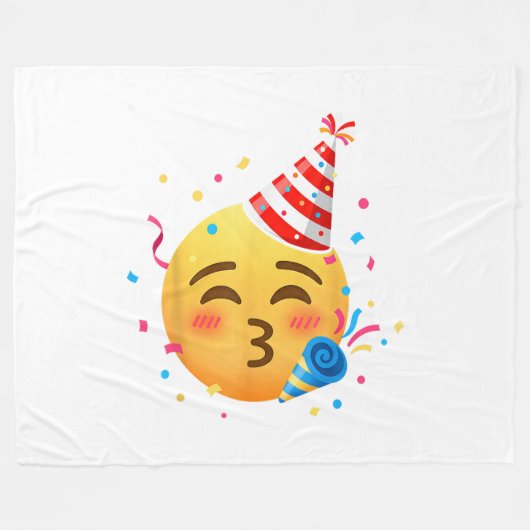 Couverture Polaire Fête d'émoticônes drôles (Devant (Horizontal))