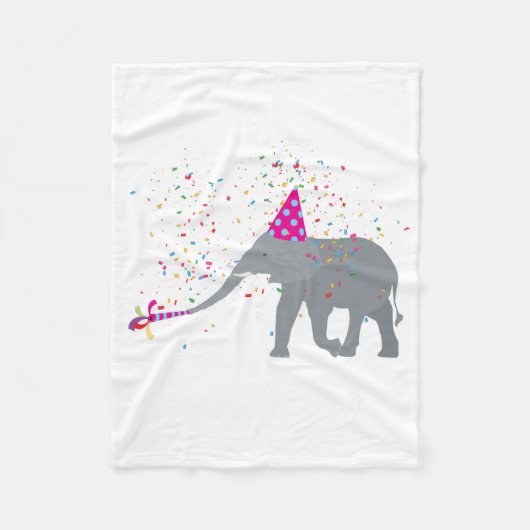 Couverture Polaire Fête des éléphants - Animaux ayant une fête (Devant)