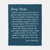 Couverture Polaire Fête des mères Chère maman Lettre personnalisée (Devant)