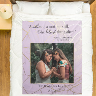 Couverture Polaire Fête des Mères moderne Elégant Citation Pastel Kin