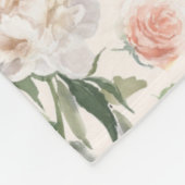 Couverture Polaire Fête des mères Monogramme Aquarelle Florale Botani (Coin)