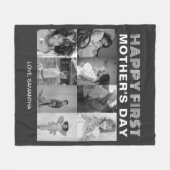 Couverture Polaire Fête des Mères Noires et blanches Collage photo (Devant (Horizontal))