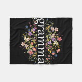 Couverture Polaire Fête des mères pour grand-mère Fleur sauvage Flora (Devant (Horizontal))