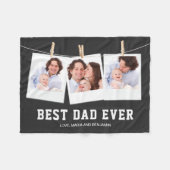 Couverture Polaire Fête des pères| Collage photo de Best Dad Ever 3 (Devant (Horizontal))