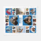 Couverture Polaire Fête des pères Collage photo de meilleur papa (Devant (Horizontal))