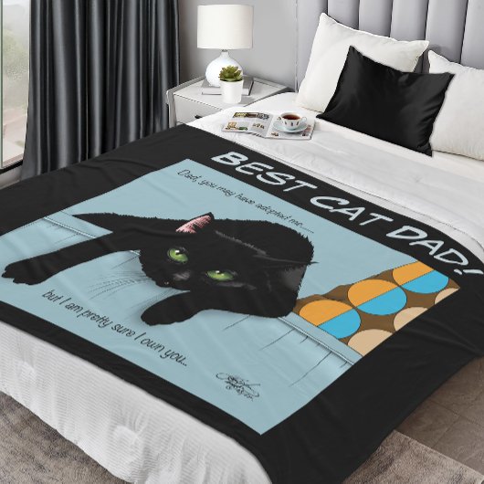 Couverture Polaire Fête des pères de chat noir