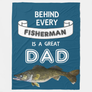 Couverture Polaire Fête des pères Pêche Grand Papa Walleye