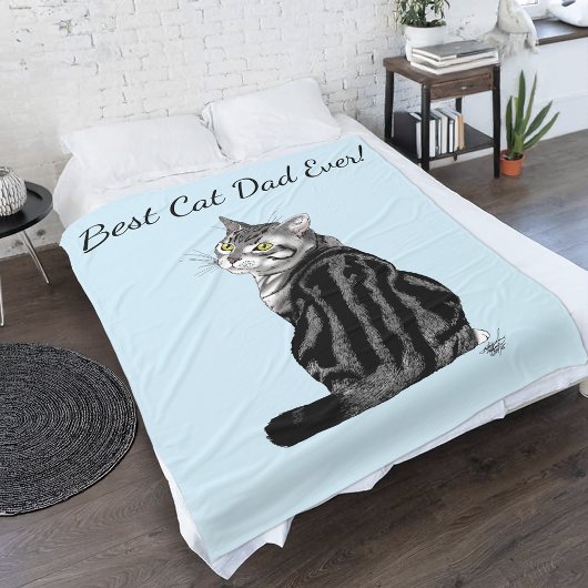 Couverture Polaire Fête des pères Tabby Argent