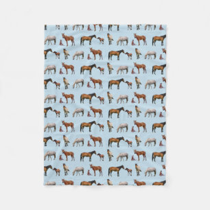 Couverture polaire Fête des poneys (Bleu clair)