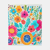 Couverture Polaire Fête Florale Vibrante (Devant)