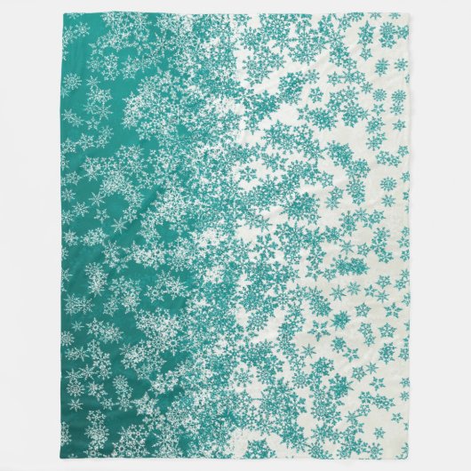 Couverture Polaire Fêtes de Noël Hiver Flambeaux Turquoises (Devant)