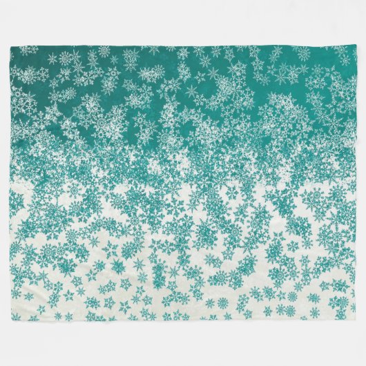 Couverture Polaire Fêtes de Noël Hiver Flambeaux Turquoises (Devant (Horizontal))