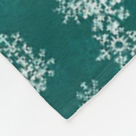 Couverture Polaire Fêtes de Noël Hiver Flambeaux Turquoises (Coin)